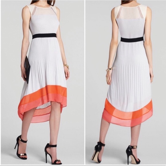 - BCBG Alicia pleated color block highlow dress - Picture 3 of 9
